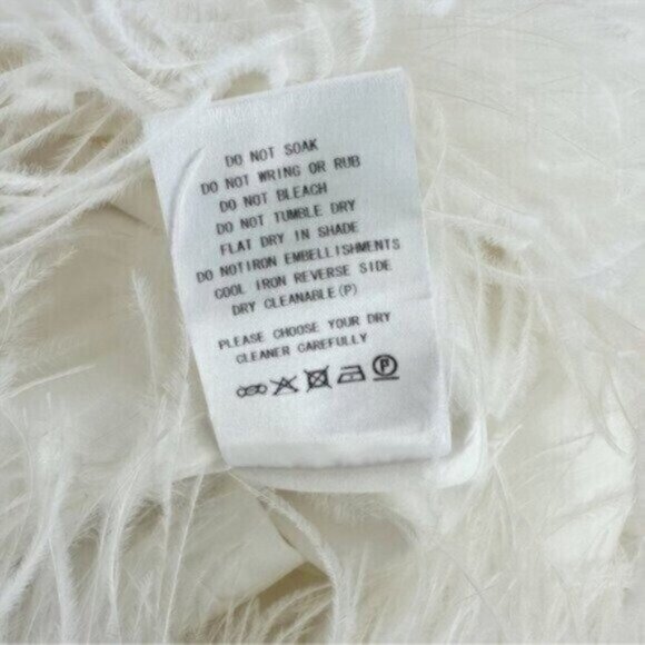 Bronx and Banco Lola Feather White Ivory Bridal Strapless Mini Dress Size S - Picture 15 of 15